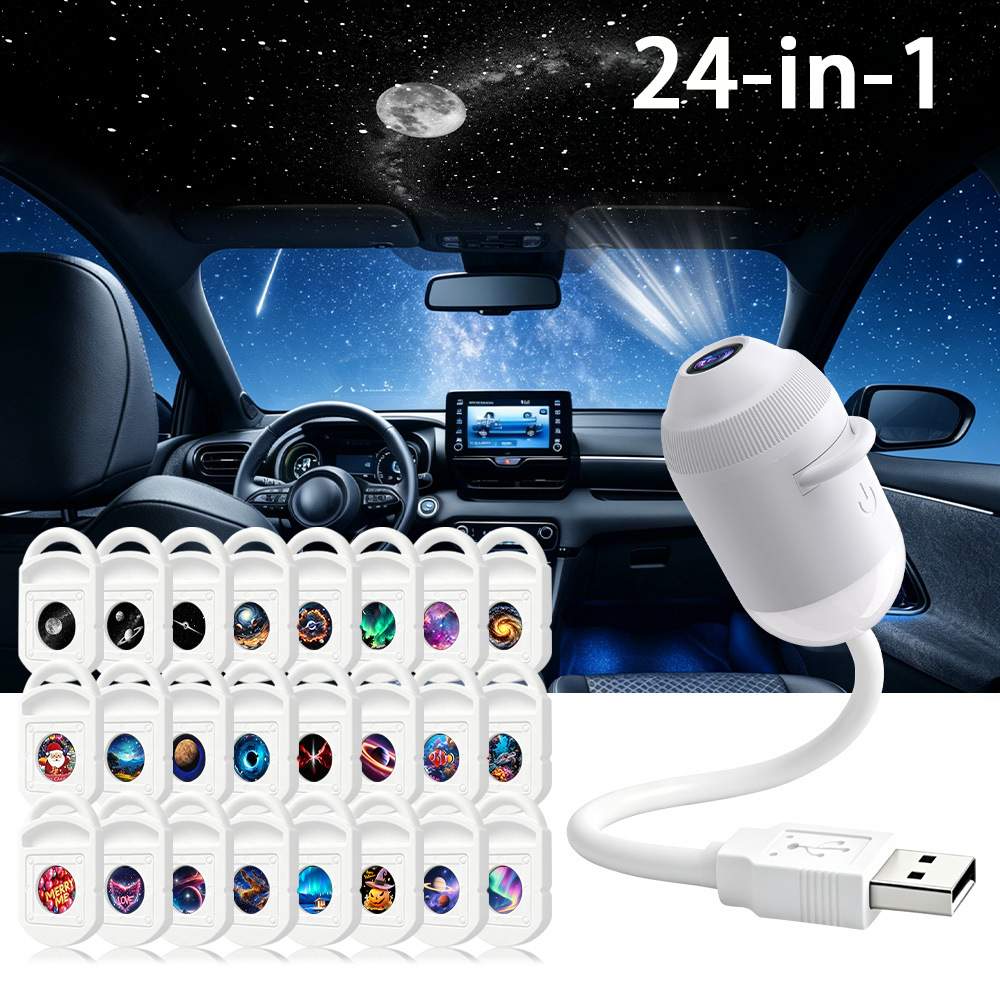 🌌2-in-1 Galaxy Projector Night Light with Flexible Gooseneck | USB Starry Sky Projector for Bedroom