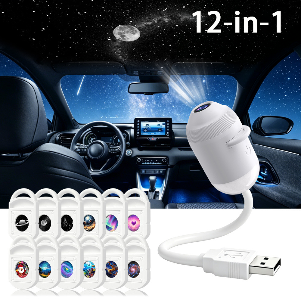 🌌2-in-1 Galaxy Projector Night Light with Flexible Gooseneck | USB Starry Sky Projector for Bedroom
