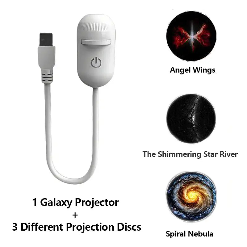 🌌2-in-1 Galaxy Projector Night Light with Flexible Gooseneck | USB Starry Sky Projector for Bedroom