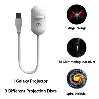 🌌2-in-1 Galaxy Projector Night Light with Flexible Gooseneck | USB Starry Sky Projector for Bedroom
